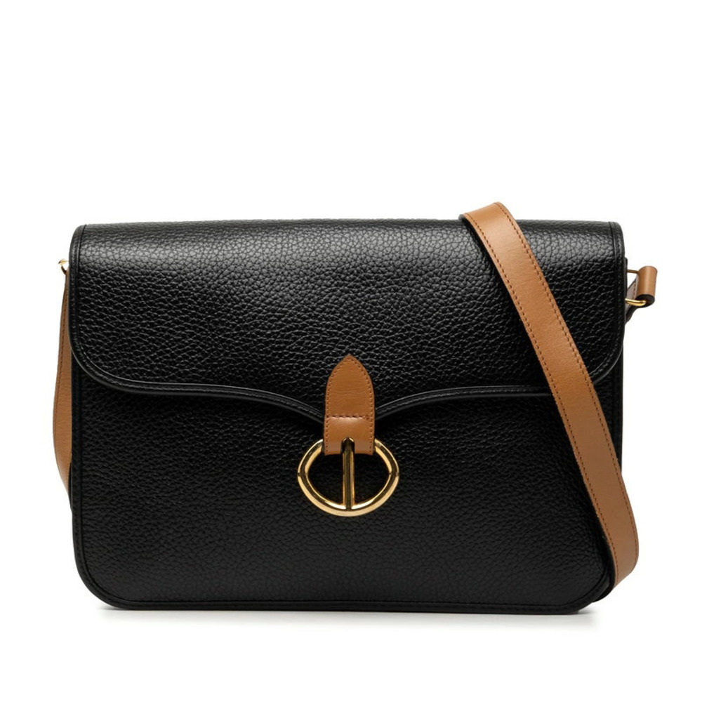 Christian Dior Crossbody Bag Black Brown Leather